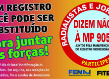 Jornalistas e Radialistas realizam protesto em defesa do Registro Profissional